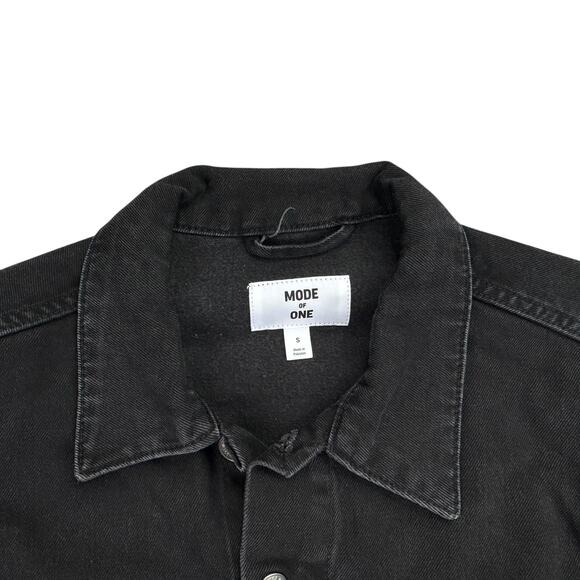 Mode of One Mens Regular Fit Denim Trucker Jacket Black S - Picture 3 of 6
